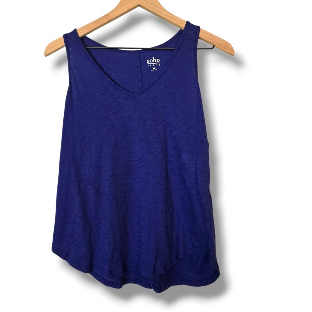 Soho NY & Co tank top womens Medium  Blue 100% Cotton